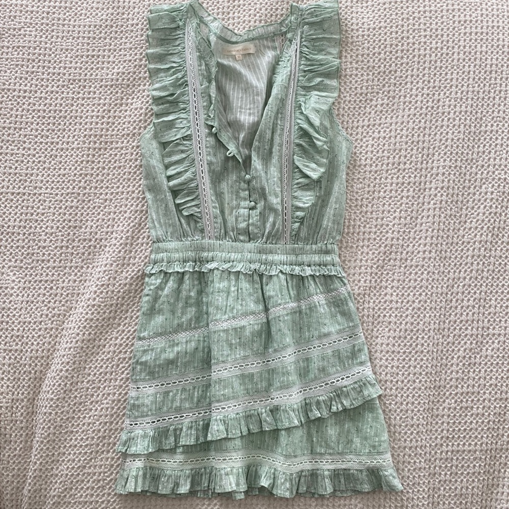 Loveshackfancy Light Green Mini Dress XS